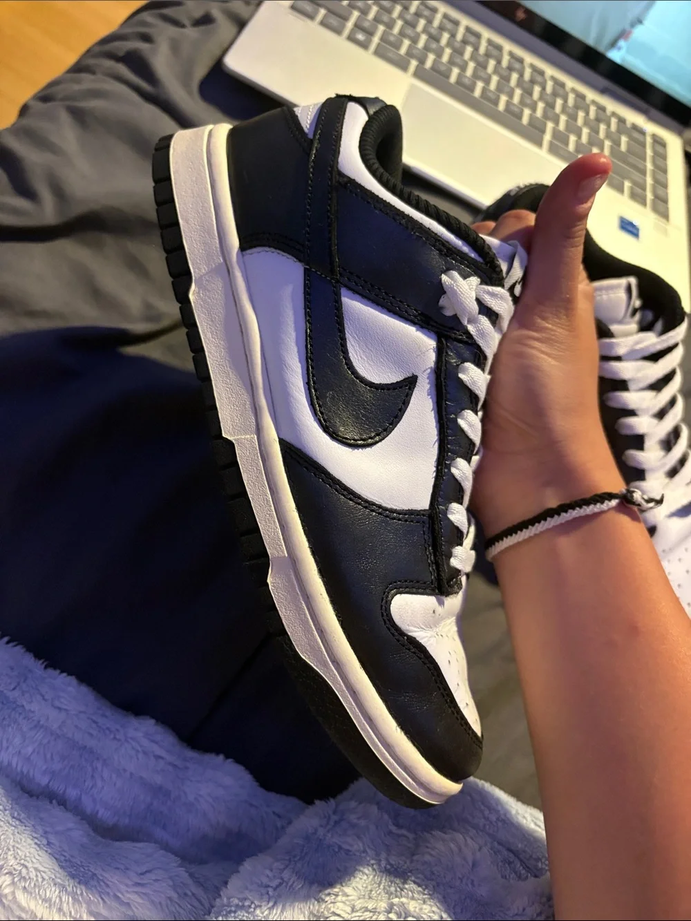 Nike Black and White Athletic Sneakers with QR Tag